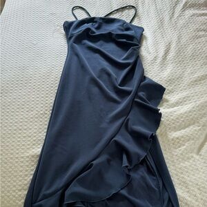 Emerald Sundae Blue Asymmetrical Slip Dress